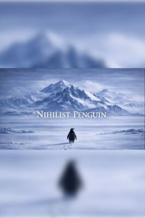 Universal Nihilist Penguin Minimalist Penguen Ve Karlı Dağlar Tasarımlı Dekor...