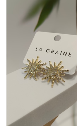 la graine accessorize Zirkon Taşlı Gold Küpe