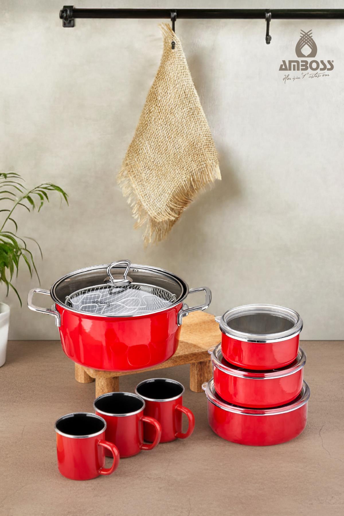 طقم أوعية تخزين من السيراميك مكون من 12 قطعة من كر...