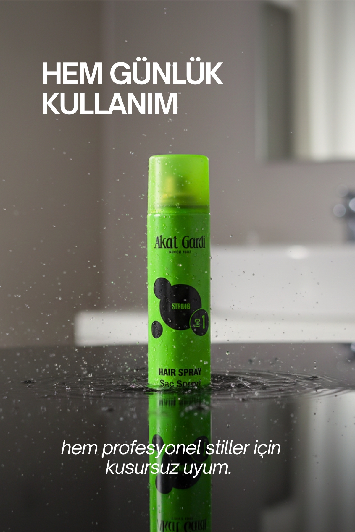 Saç Spreyi Strong No:1 Yeşil 180 ml — AKTYŞL1 — تصویر 4 از 4