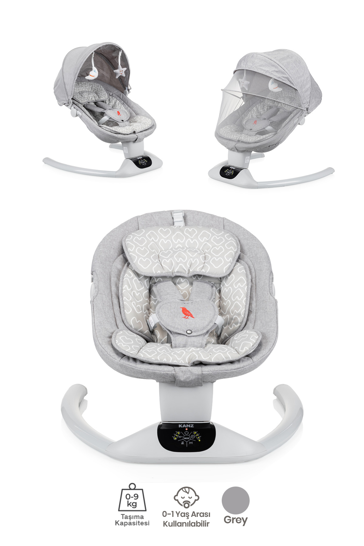 Kanz Starling Elektrikli Ana Kucağı Gri fotoğrafı 4 (önizleme)