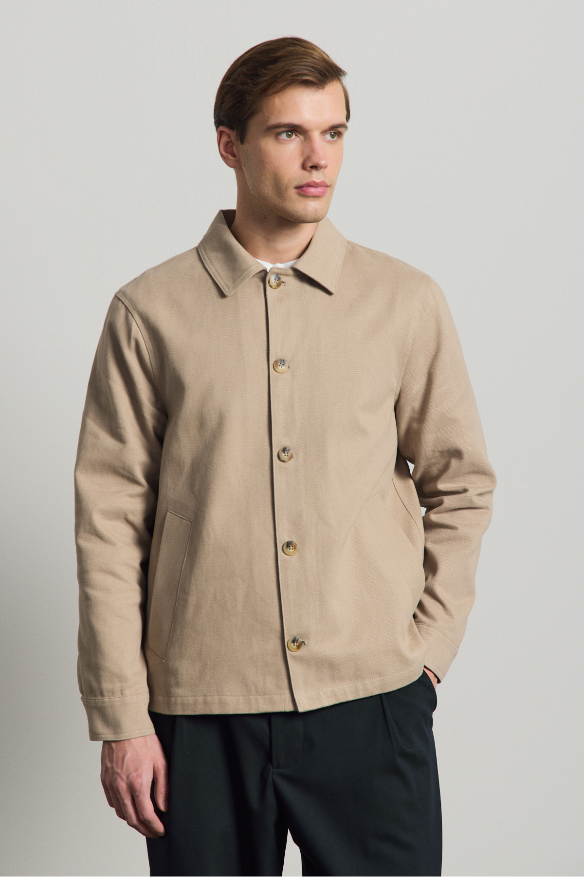 Danger  Erkek Relaxed Pamuklu Ceket Vizon - Görsel 7