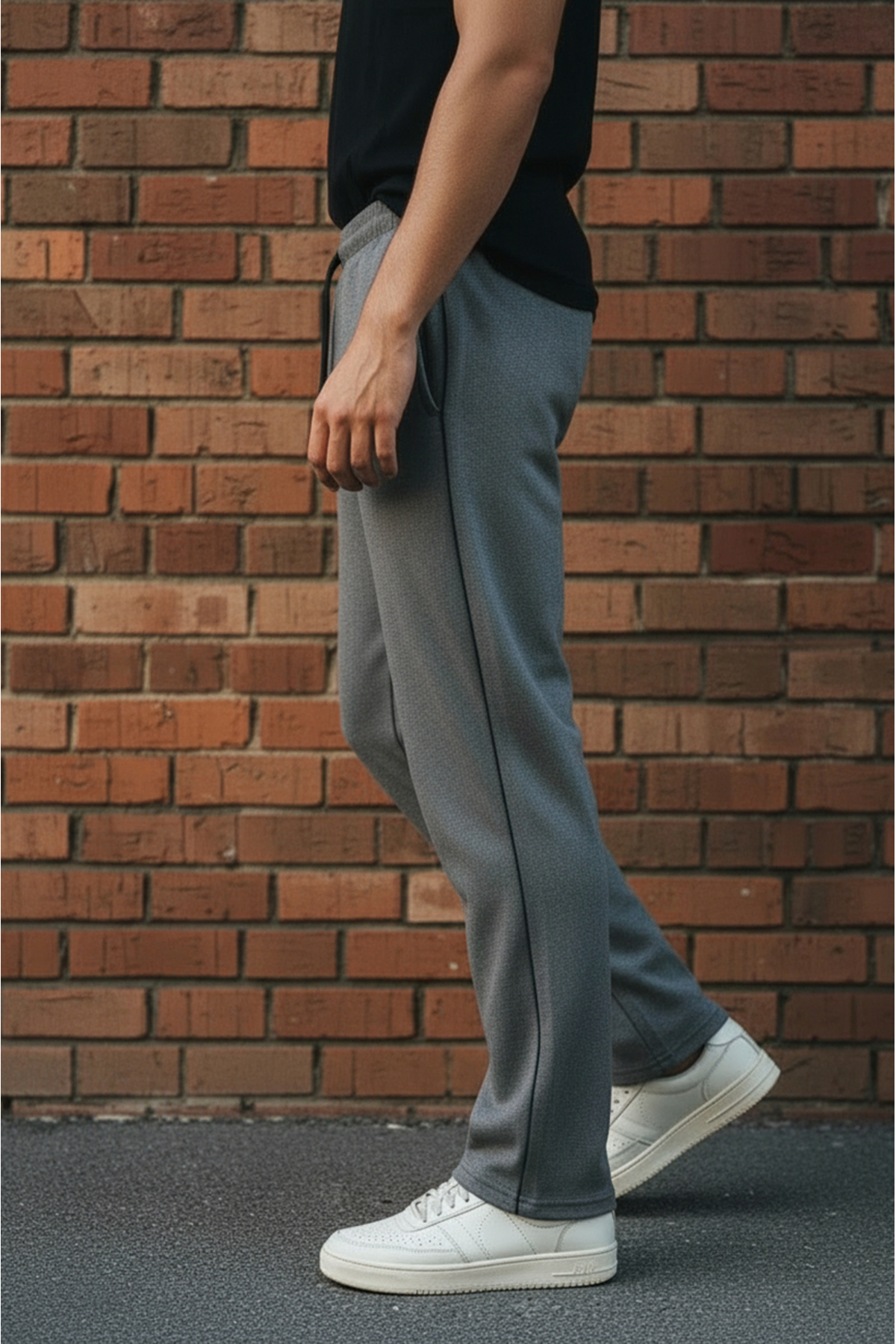 Sizce Moda  3'lü Boydan Biyeli Baggy Eşofman Altı – 2 İplik, Lastikli Bel, Geniş Paça Siyah | Lacivert | Füme - Görsel 4