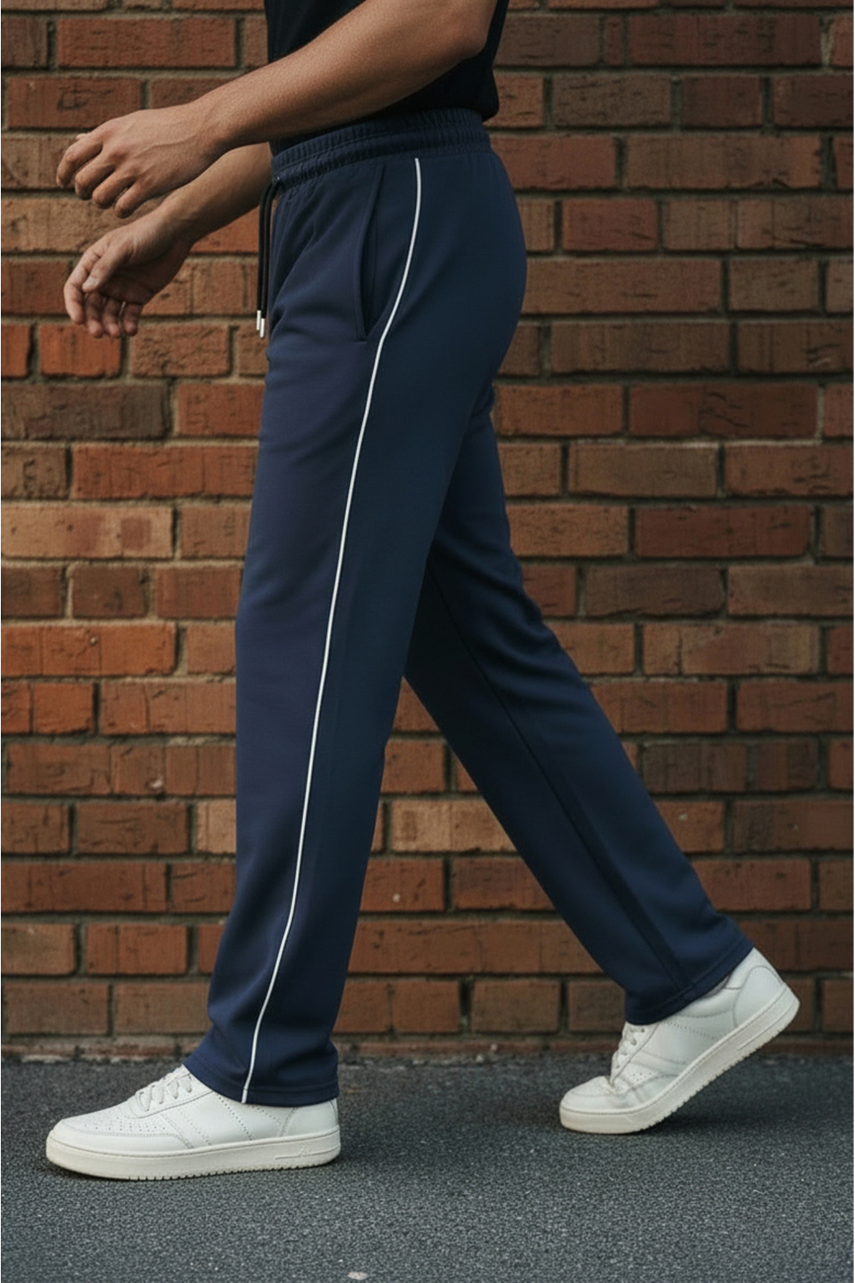 Sizce Moda  3'lü Boydan Biyeli Baggy Eşofman Altı – 2 İplik, Lastikli Bel, Geniş Paça Siyah | Lacivert | Füme - Görsel 3