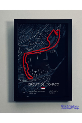 Snickerdoodles Monaco F1 Pisti 3 Boyutlu Çerçeve Tablo Poster- 3D Formula 1 A...