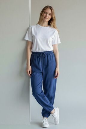 in disco Kadın Lastik Paça Modal Kumaş (LIKRALI-ESNEK) Eşofman Altı SİYAH