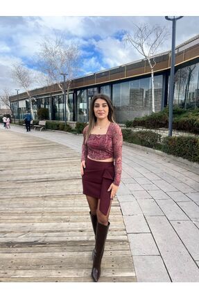 Dilara Güneş Butik TASARIM ETEK BORDO
