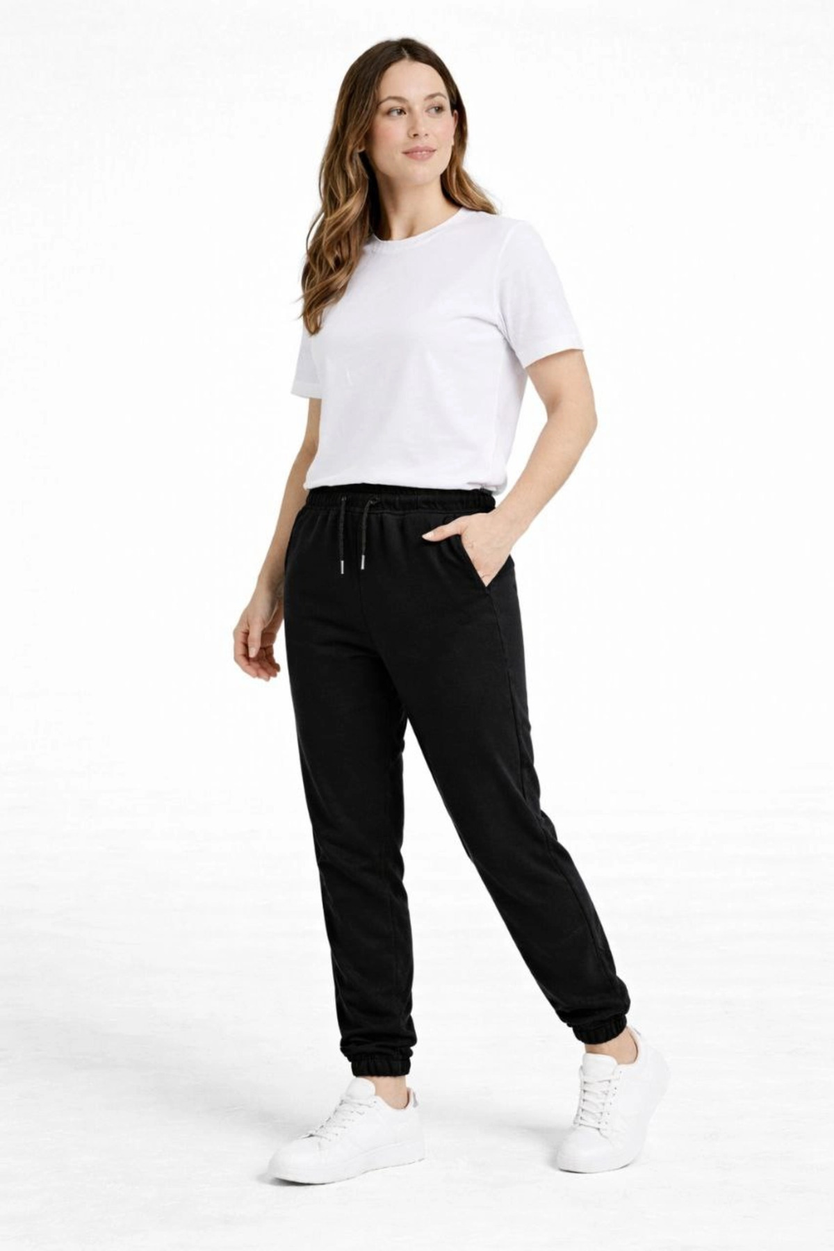pilelistore Kadın Jogger Eşofman Altı , Cepli, Paça Lastilkl ,Spor Pantolon - Siyah fotoğrafı 3 (önizleme)