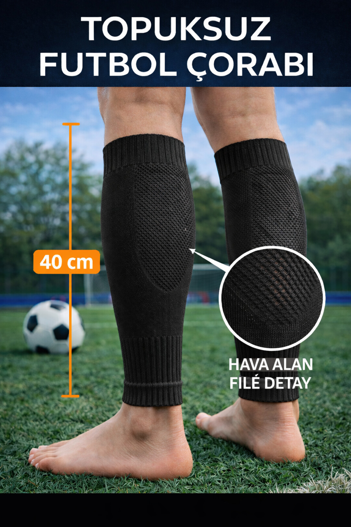Bottomless Football Socks Konç Socks Breathable Football Socks with Net Carpet Field Socks