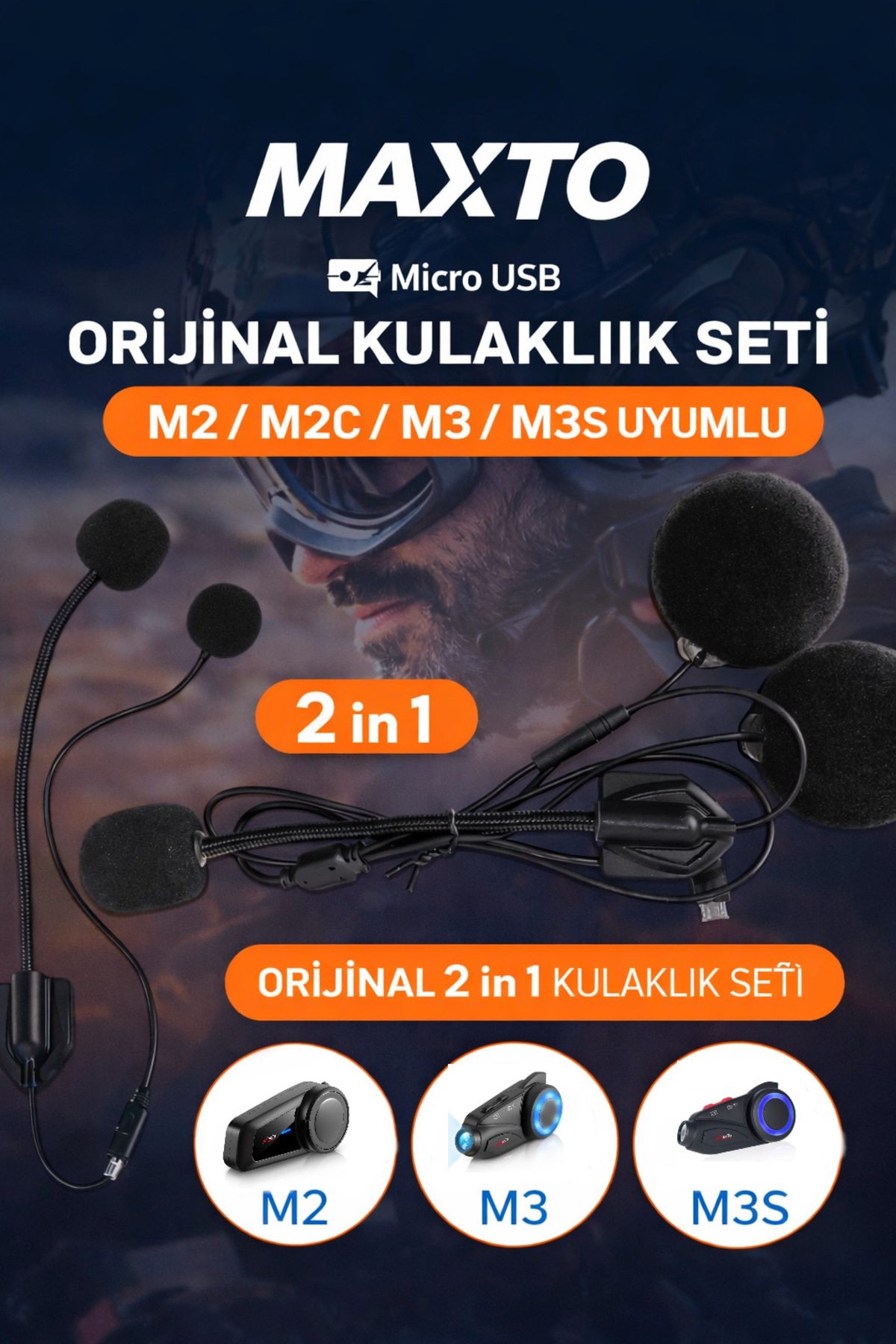 ULTRATEKNO Maxto M2 M2C M3 M3S Micro USB Girişli intercom Kulaklık Seti ...