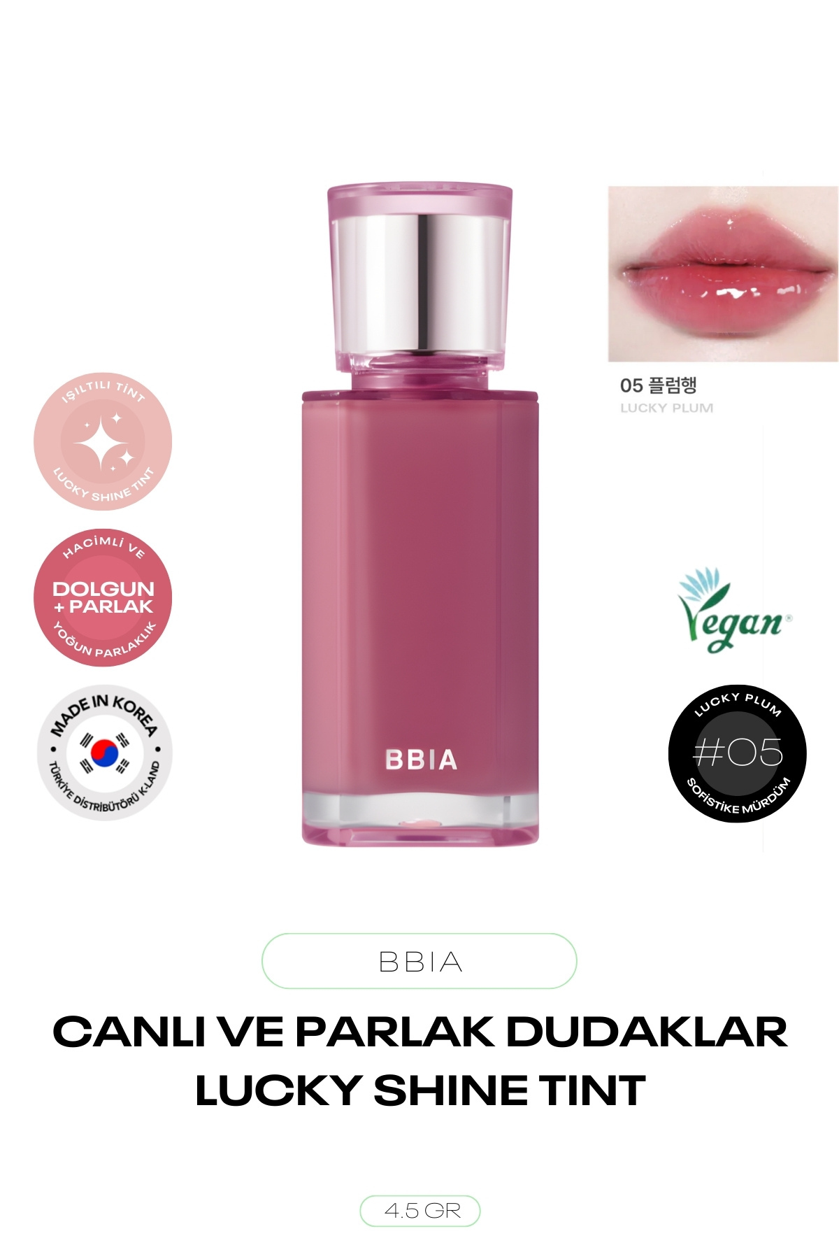 BBIA Gün Boyu Kalıcı Işıltılı Ve Parlak Kore Tint Lucky Shine Tint — بنفش BBIA_Luckyshn