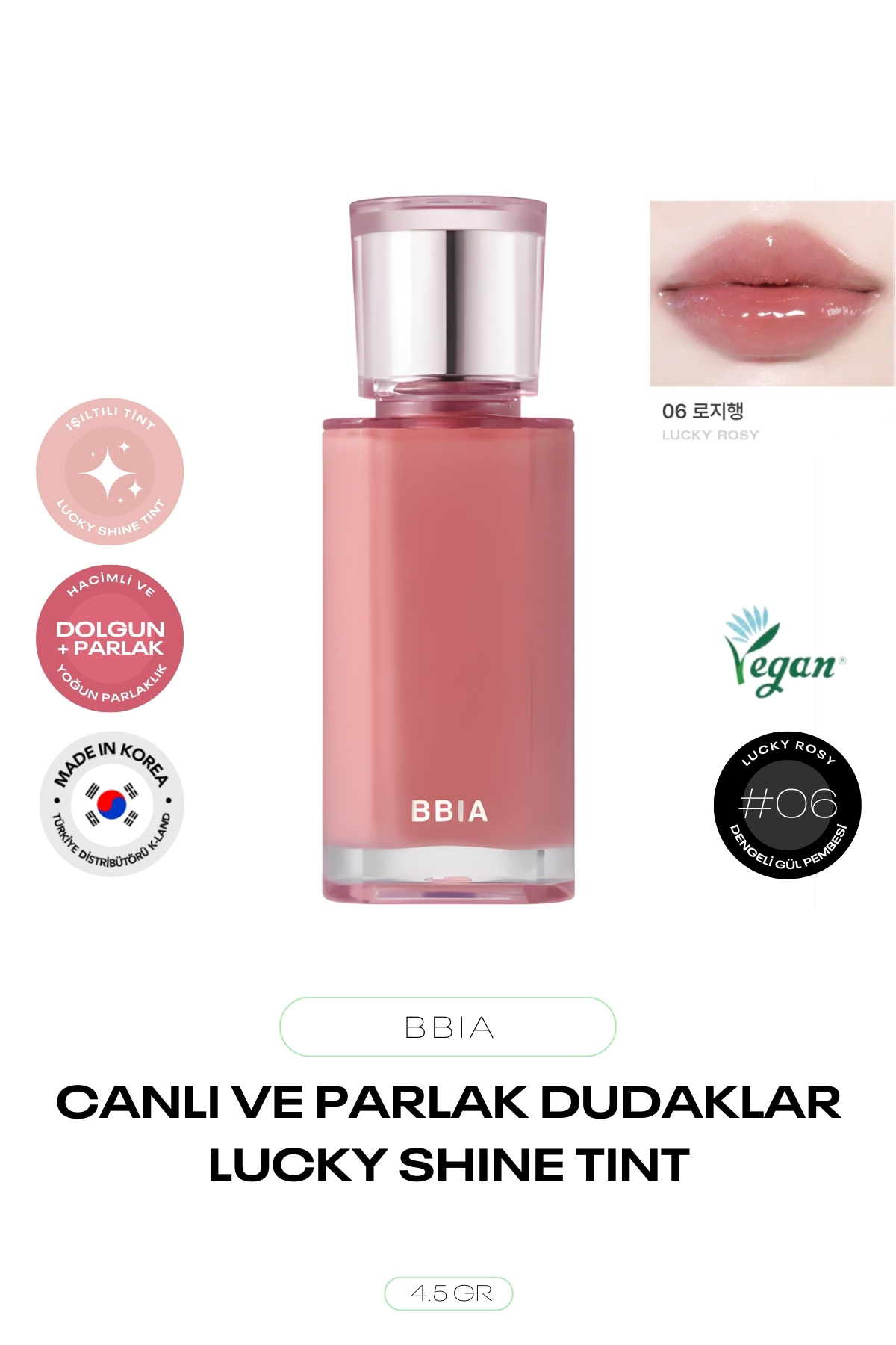 BBIA براق و درخشان کننده بادوام از کره - لاکی شاین تینت — صورتی BBIA_Luckyshn