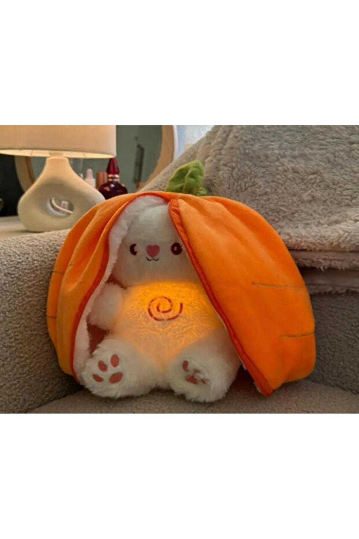 TREND Nefes Alan, Rahatlatıcı Sesli, Işıklı, Şapkalı Tavşan Uyku Arkadaşı fotoğrafı 2 (önizleme)