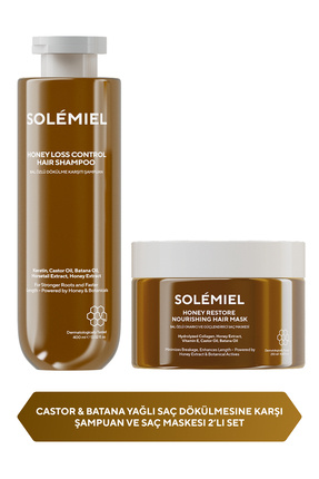 Solemiel 2'li Saç Bakım Seti - Castor & Batana Özlü Güçlendirici Saç Bakım Se...