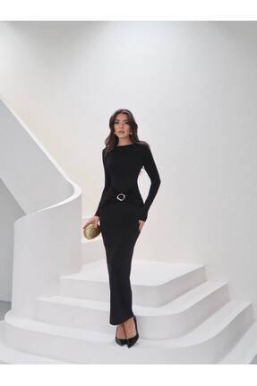 MAXMOOR LUCA Maxi Elbise 3103 - Siyah