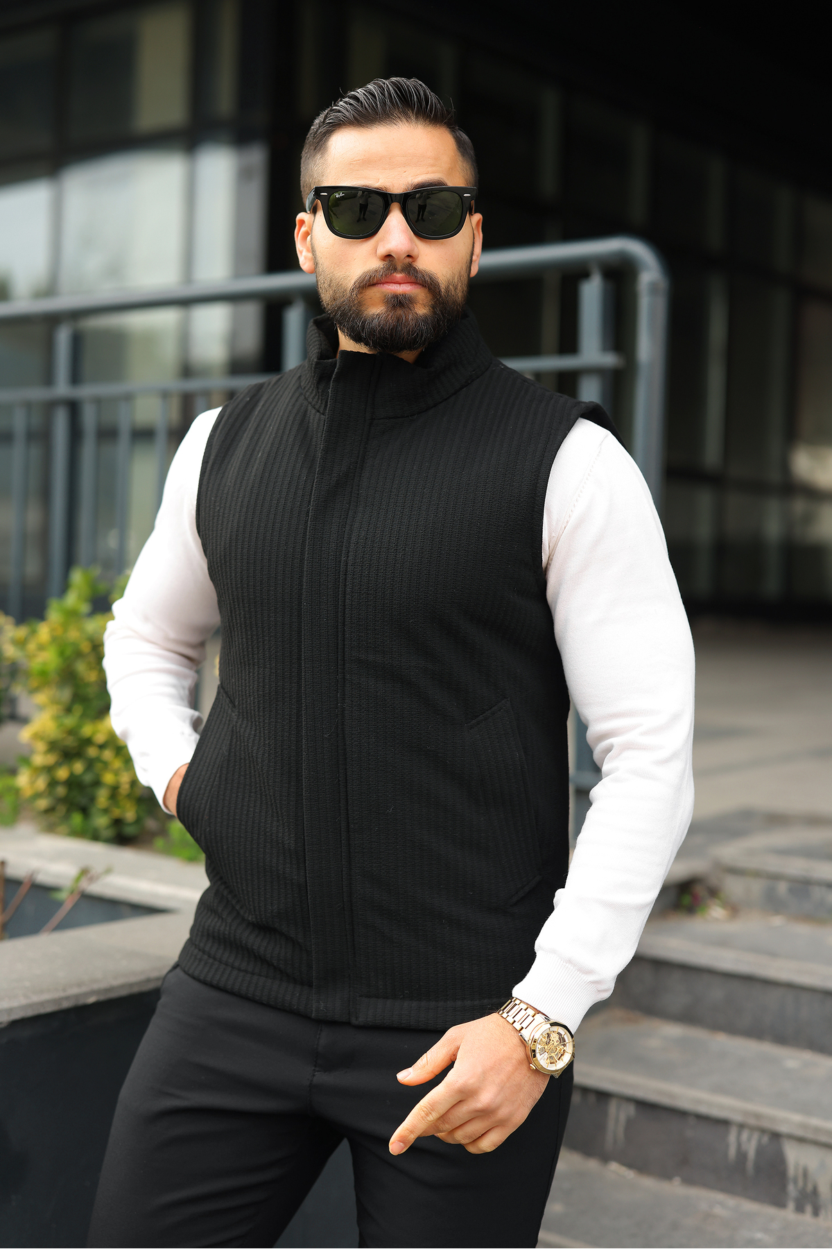 BASEL.CO  Gizli Patlı Slim Fit Spor Şık Yelek - Görsel 3