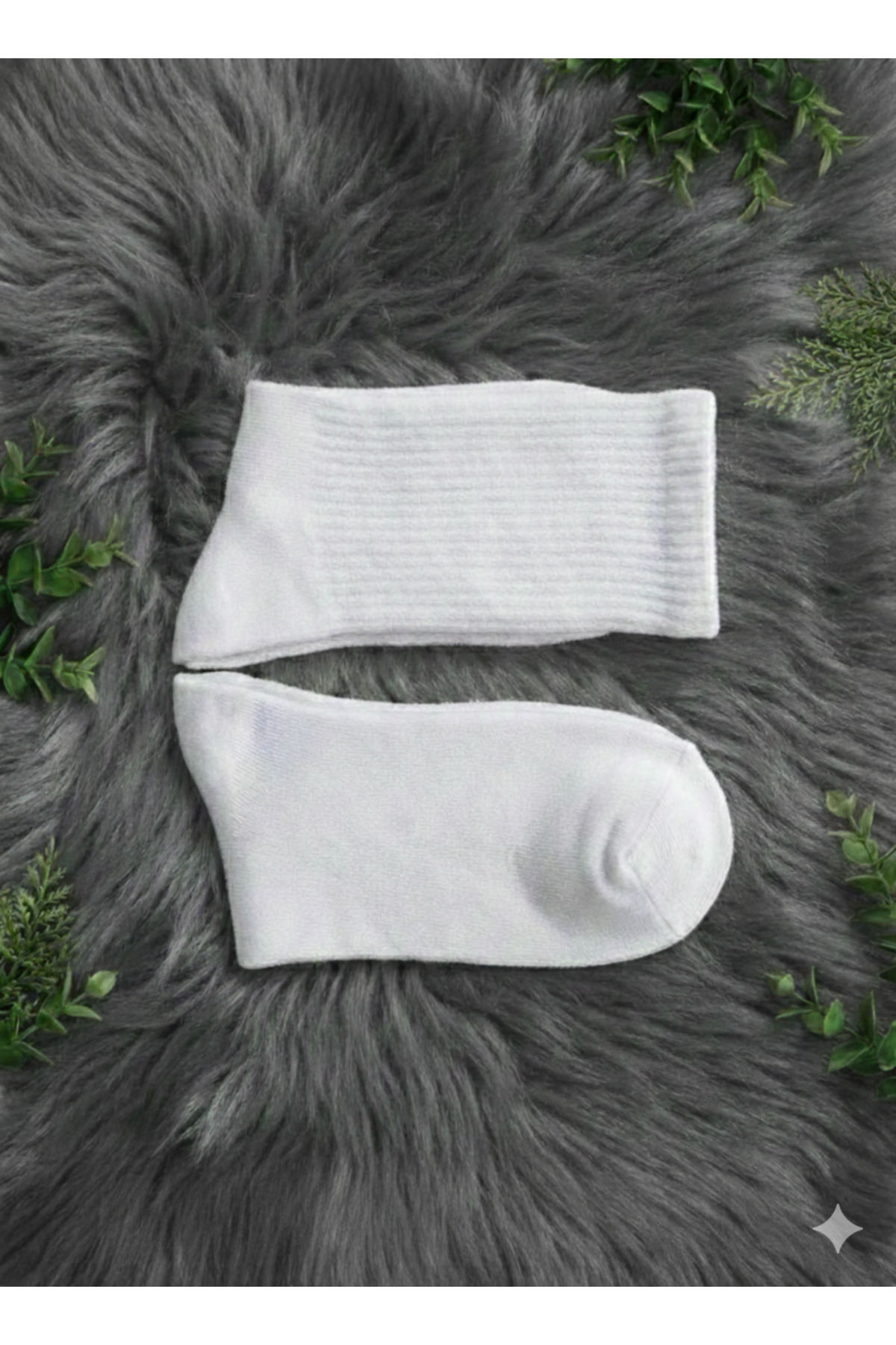 Üstünel çorap 10'lu Paket Düz Beyaz Pamuklu Unisex Spor Kolej Çorap görsel 2