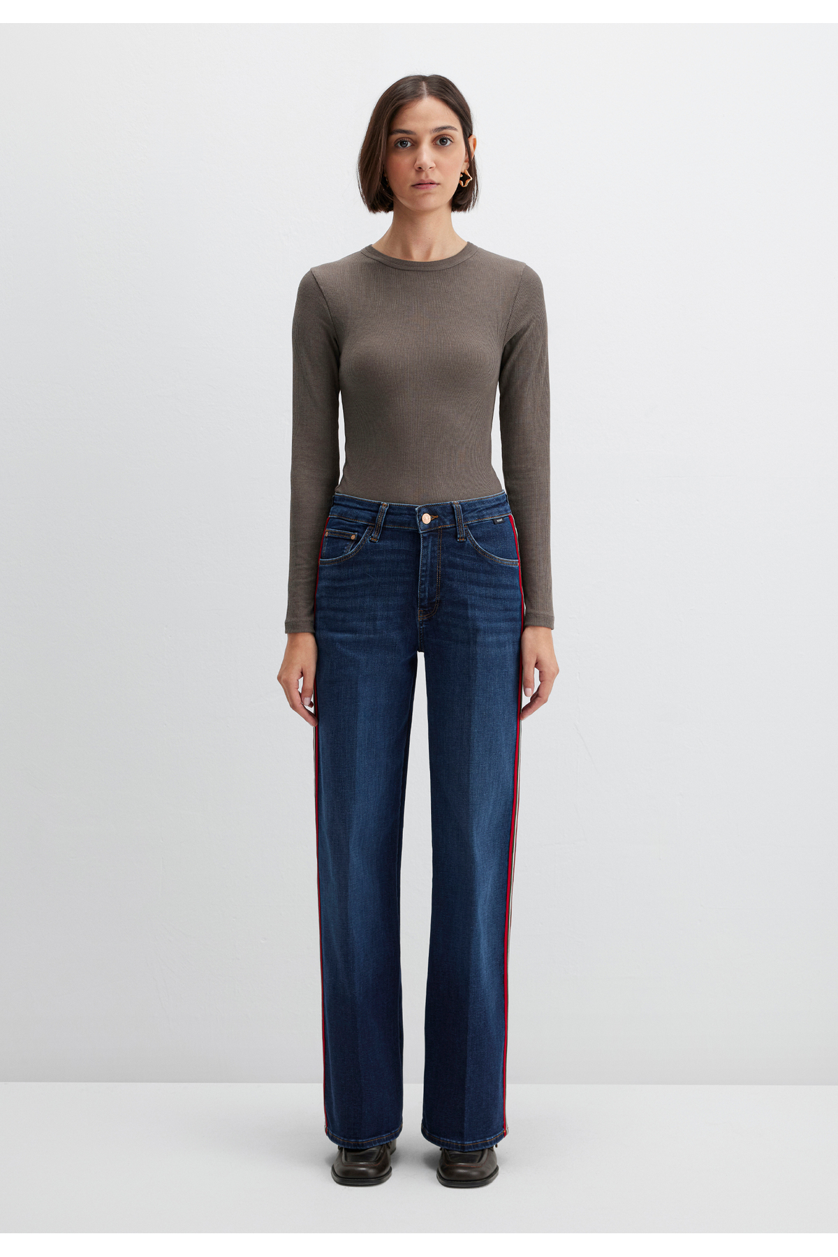 Malibu Deep Blue Str Side Strip Detailed Jean Trousers1010152-91127