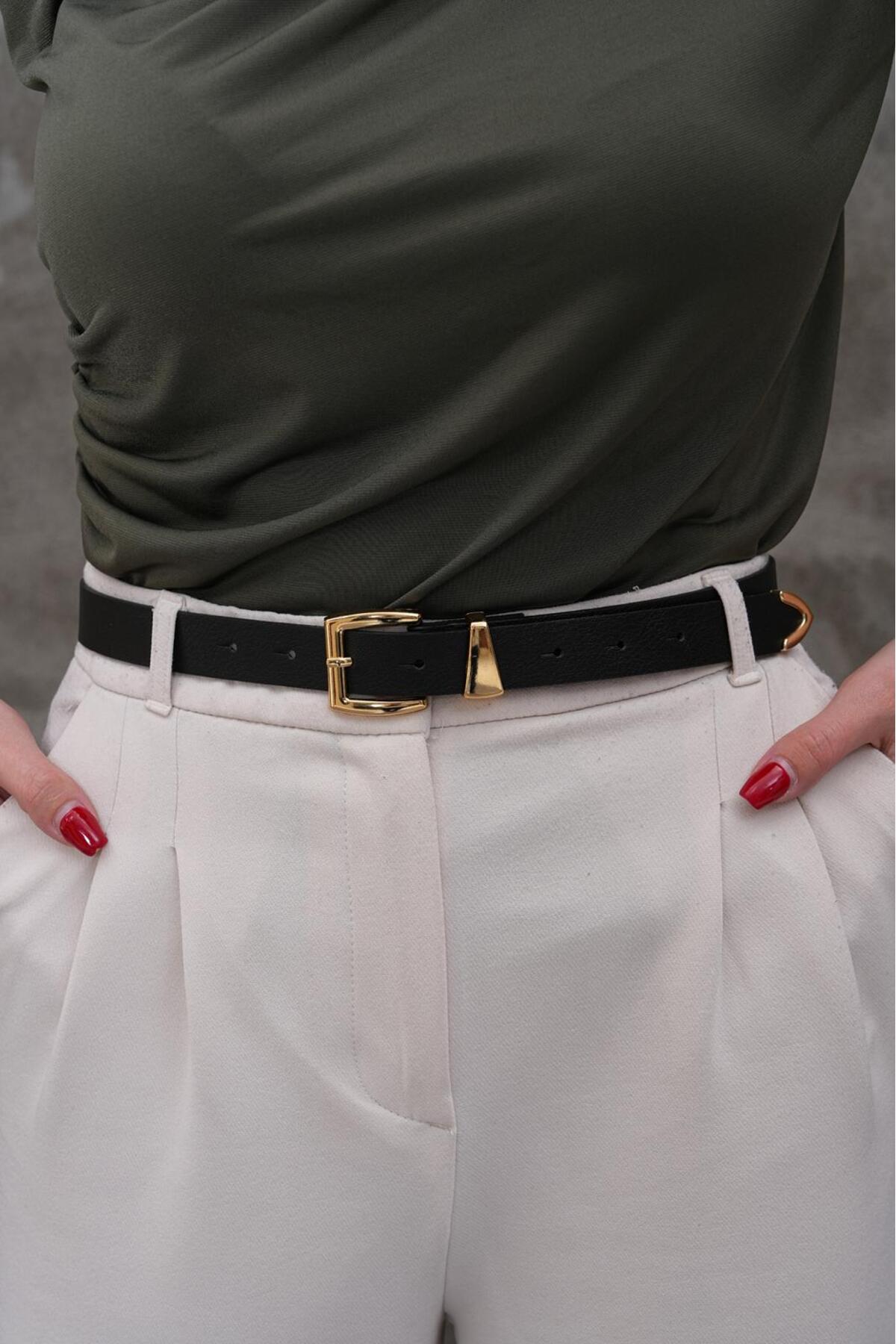 Gold Buckle Bridge End Suit Women Pants Belt Dress Belt Shirt Belt Jacket Belt