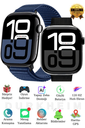DURKHEİM Watch11 Pro Max Akıllı Saat Arama Konuşma Mesaj Yanıtlama Oyun Müzik...