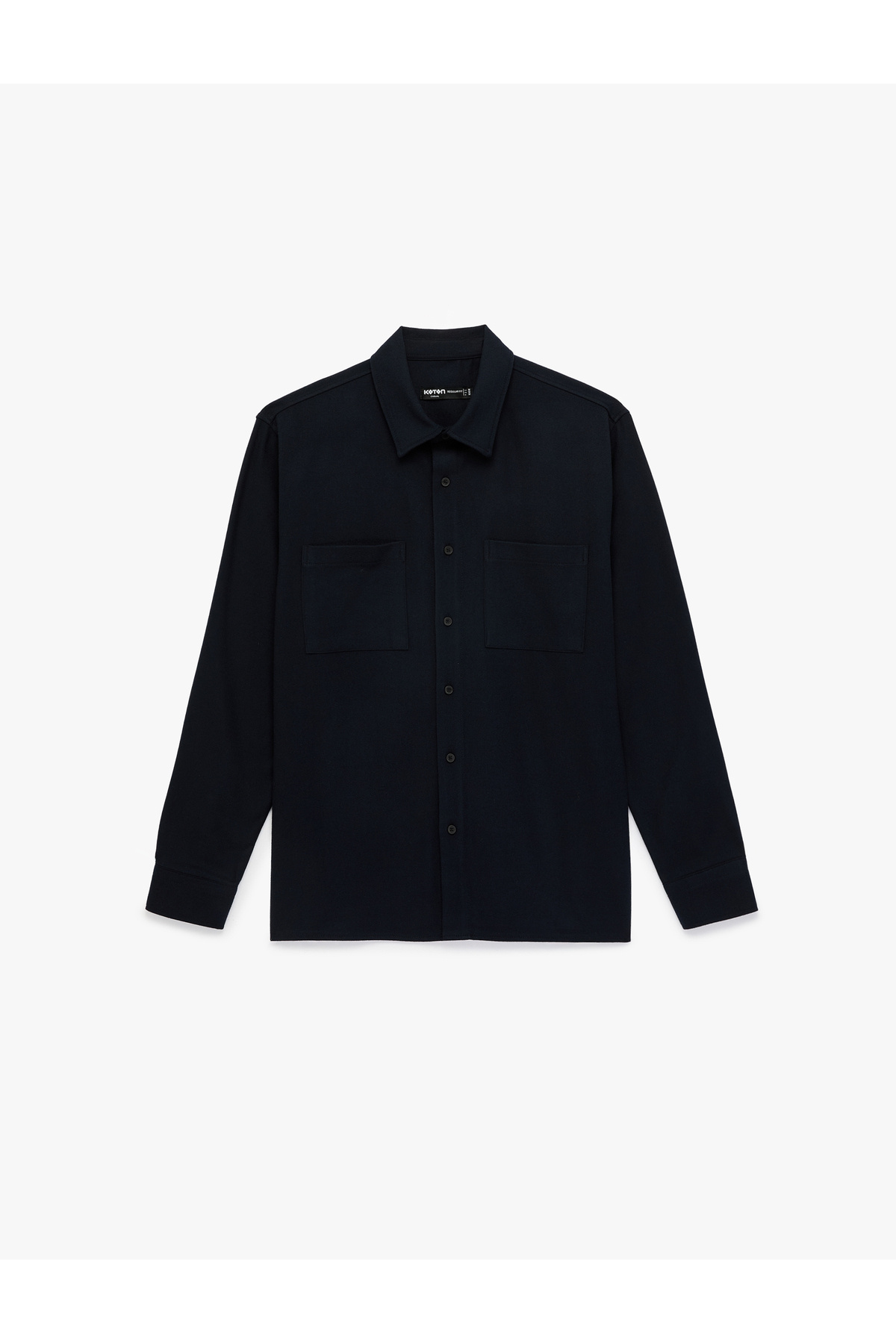 کوتون پیراهن آستین بلند یقه کلاسیک جیب‌دار معمولی