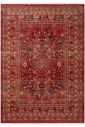 Cool Halı Anka Kırmızı Etnik Desen Renkli Vintage Yumuşak Otantik Kolay Temiz...