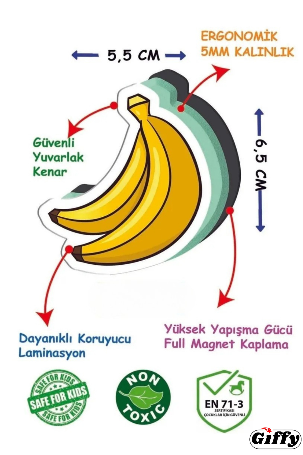 giffy Oyuncak Manyetik Mıknatıslı 30 Parça Hayvanlar ve 26 Parça Sebze Meyveler Eğitici Set Magnet fotoğrafı 7 (önizleme)