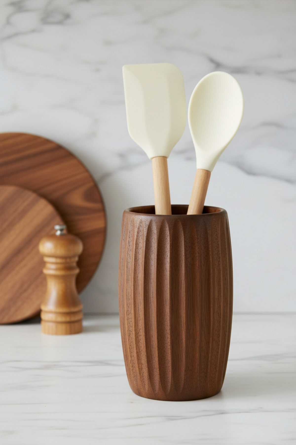 Arven Large Acacia Spoon Holder (17 cm height - 11 cm width)