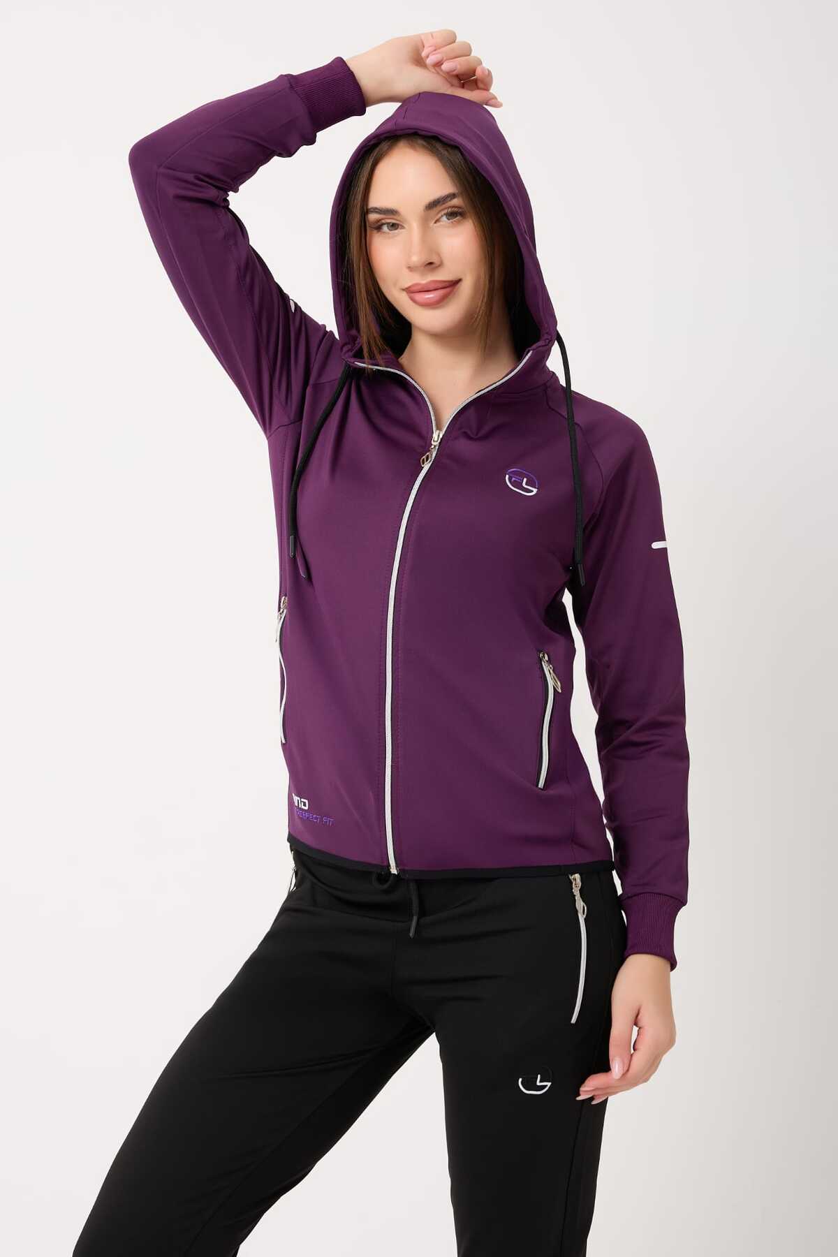 Yeni Sezon Şık Perfect Fit Eşofman Takımı — بنفش B5722 — تصویر 4 از 7