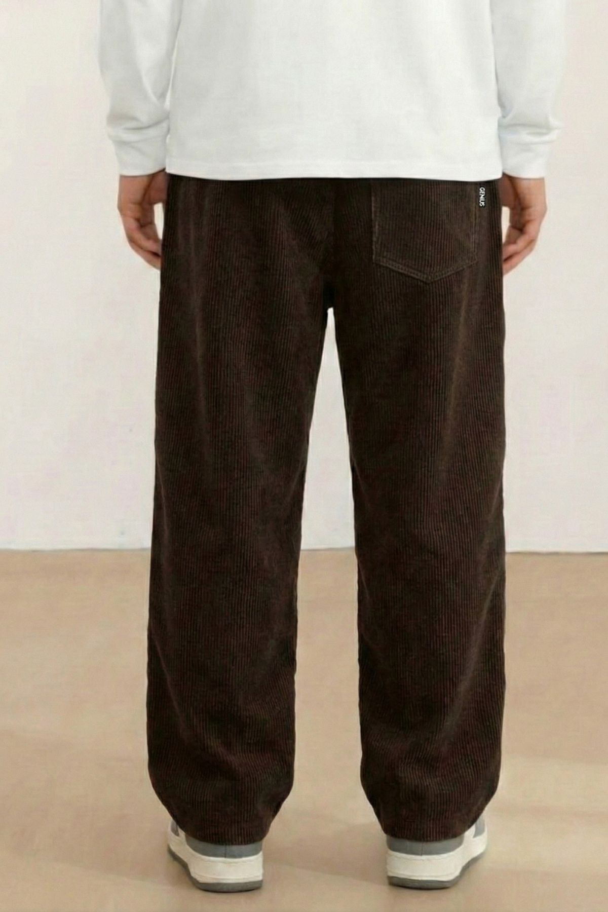GENIUS STORE  GENIUS Erkek Pantolon Fitilli Kadife Bol Paça Oversize Pantolon - Görsel 2