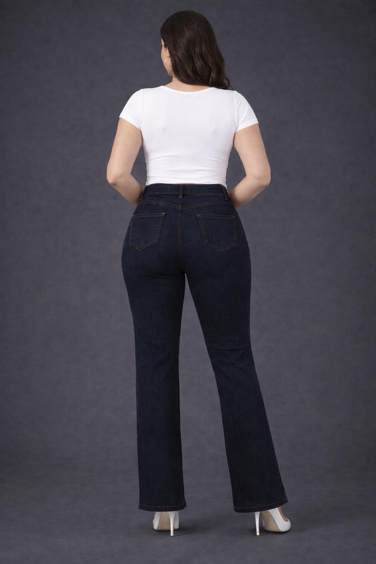 EYLÜLXXL  İSPANYOL PAÇA BÜYÜK BEDEN JEANS PANTOLON - Görsel 7