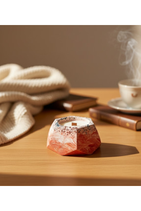 Art-ı Prime Dizayn Doğal Taşlı & Saf Soya Wax Büyük Mum