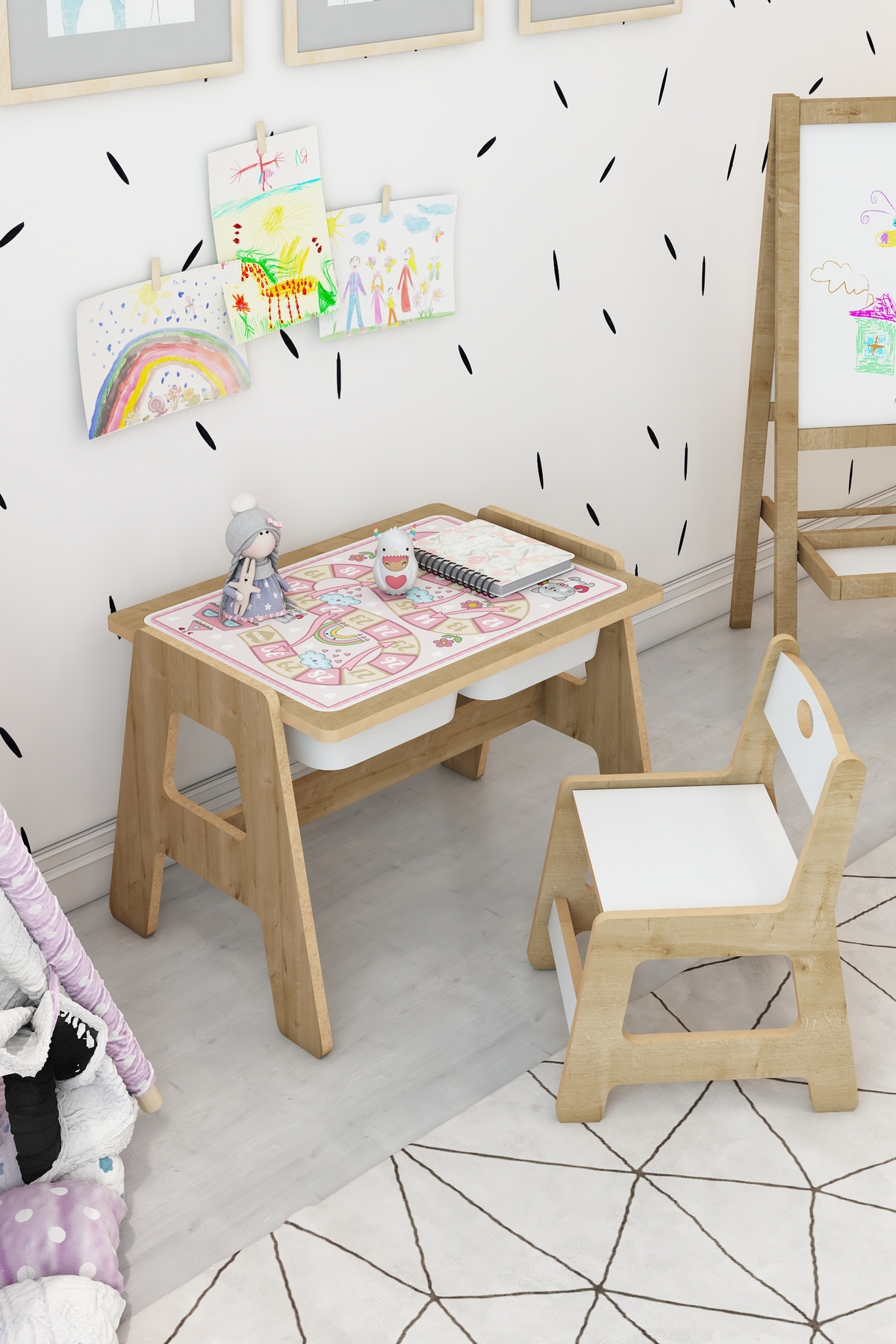 Jest Dekor Konsept Lesson Montessori Ahşap Aktivite Masa Sandalye Takımı fotoğrafı 6 (önizleme)