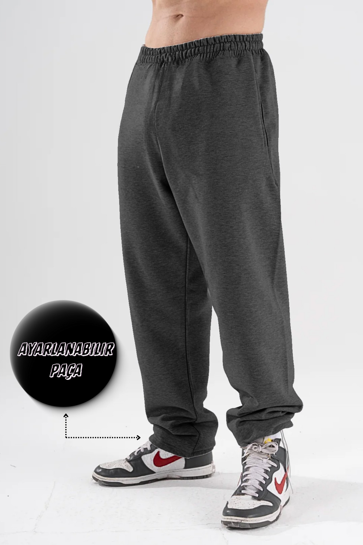BSBSPOR Unisex Erkek Kadın Uyumlu Kolay Kombinlenebilir Ayarlanabilir Paçalı Rahat Günlük Eşofman Altı görsel 6
