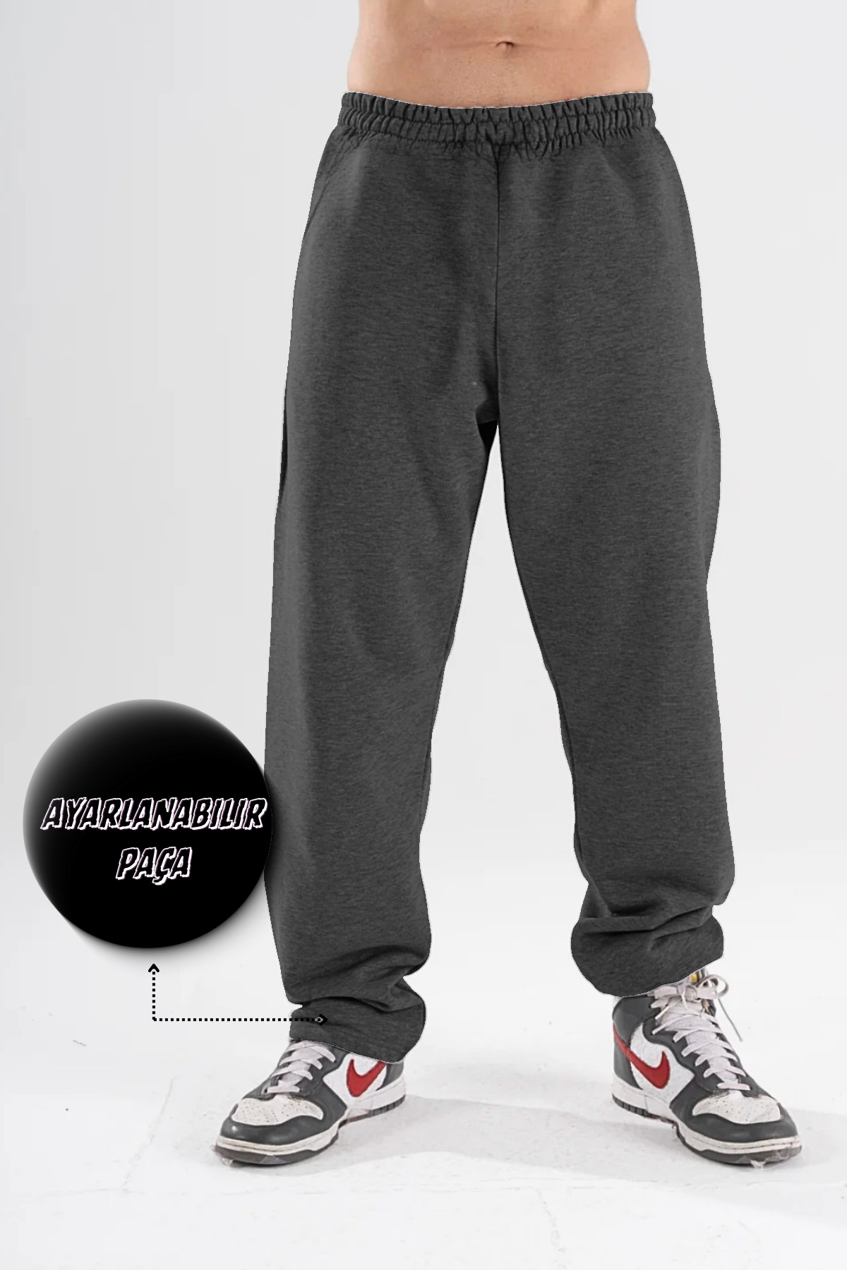 BSBSPOR Unisex Erkek Kadın Uyumlu Kolay Kombinlenebilir Ayarlanabilir Paçalı Rahat Günlük Eşofman Altı görsel 4