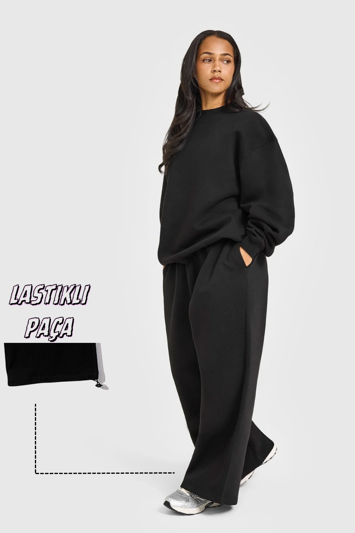 BSBSPOR Baggy Bol Kesim Ayarlanabilir Paçalı İster Bol& İster Dar Rahat Eşofman Altı Erkek / Kadın Unisex görsel 4