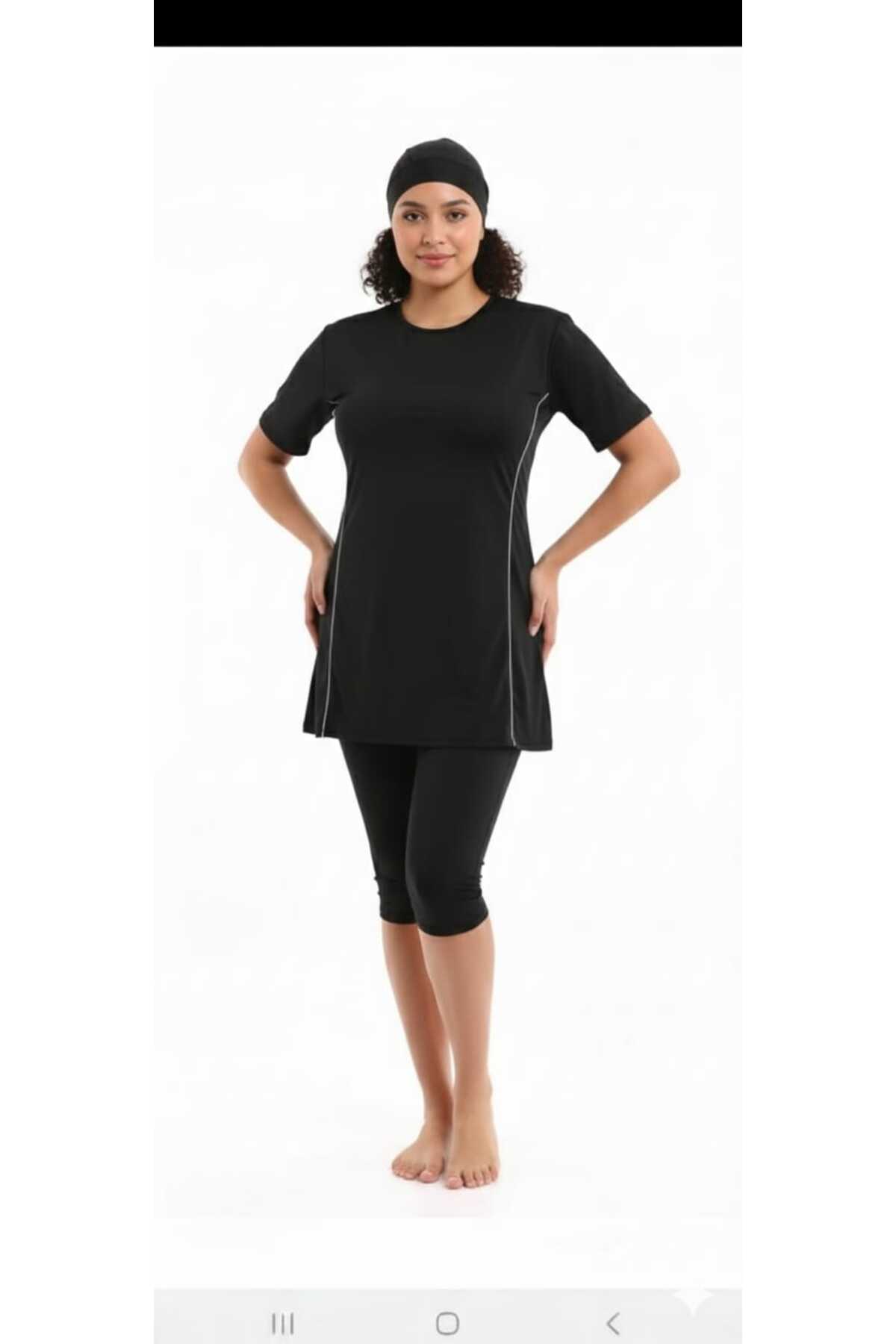 Short Sleeve Half Closed Modest Swimwear Plus Size Microloan Lycra (Sewn Inside Chest Pad Available)