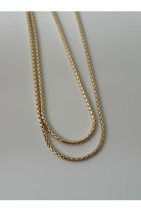 Moss Aksesuar Rodyum Kaplama Geçme Zincir Kolye 45cm