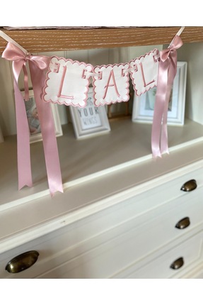 Florijee Florije Baby Kişiye Özel İsimli Banner / Flama / Kapı Süsü-Gül Kurusu