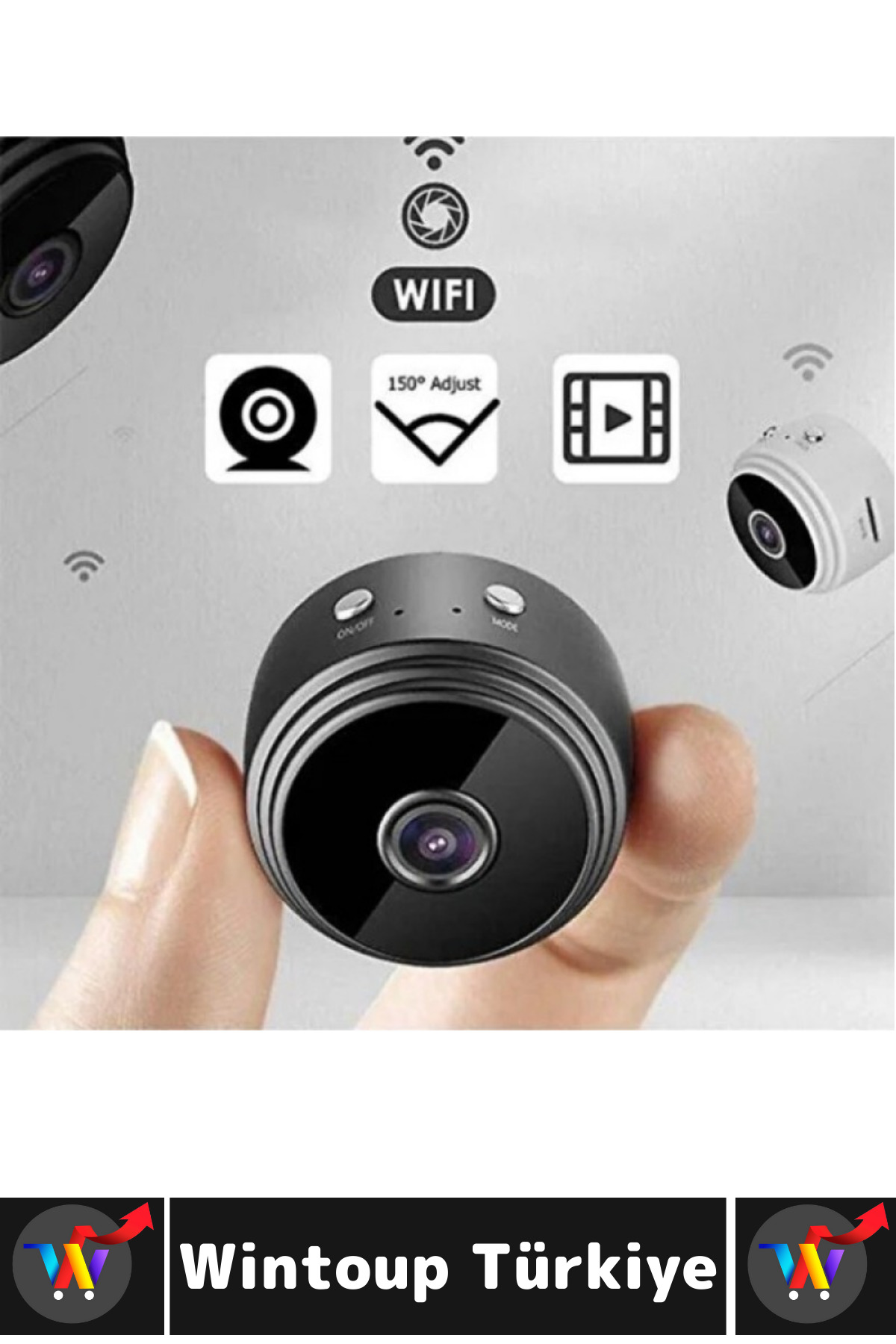 Wintoup Premium Mobil Uygulamalı Gece Görüşü Bebek Çocuk Odası Ev Ofis Şık HD Wi-Fi Mini Güvenlik Kamerası fotoğrafı 5 (önizleme)