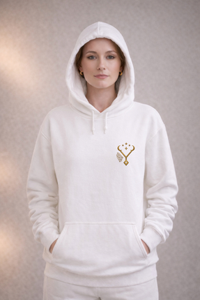 ECKU UMAY ANA Baskılı 3 İplik Şardonlu Kumaş Oversize Kalıp Hoodiie