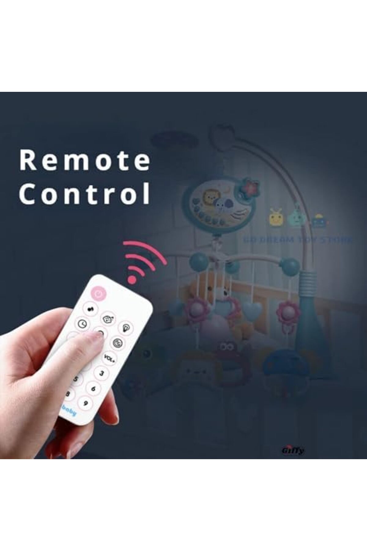 Yıldızan Storesellm Oyuncak Pilli Işıklı Müzikli Projektörlü Kumandalı Sabitlemeli Dönence Çıngıraklı Dişlikl fotoğrafı 2 (önizleme)