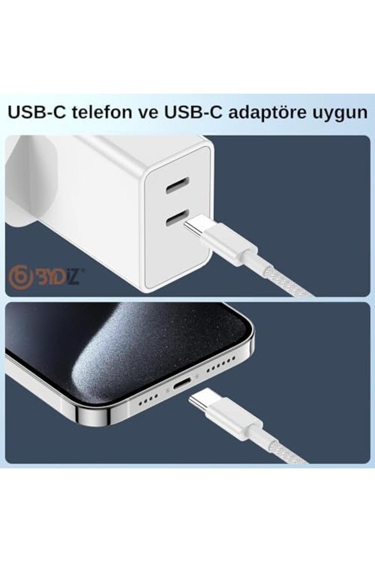 brkshop Bydiz Uyumlu 17/16/15 /pro/Max/Plus/iPad/Mac Usb C To Usb C 60w 120w İPhone Hızlı Şarj Kablo
