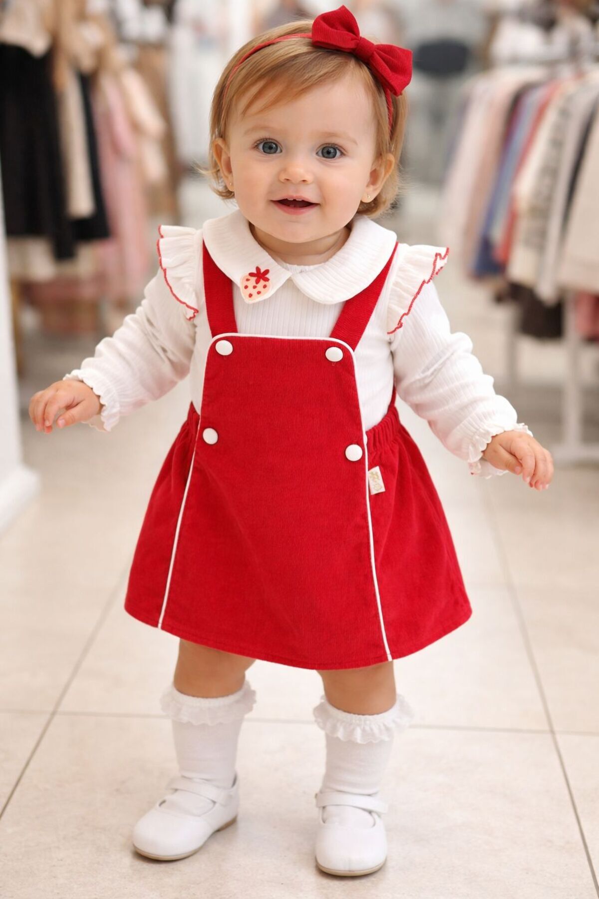 gül garden Kız Bebek Slopet Elbise Çilekli Sweet Takım fotoğrafı 3 (önizleme)