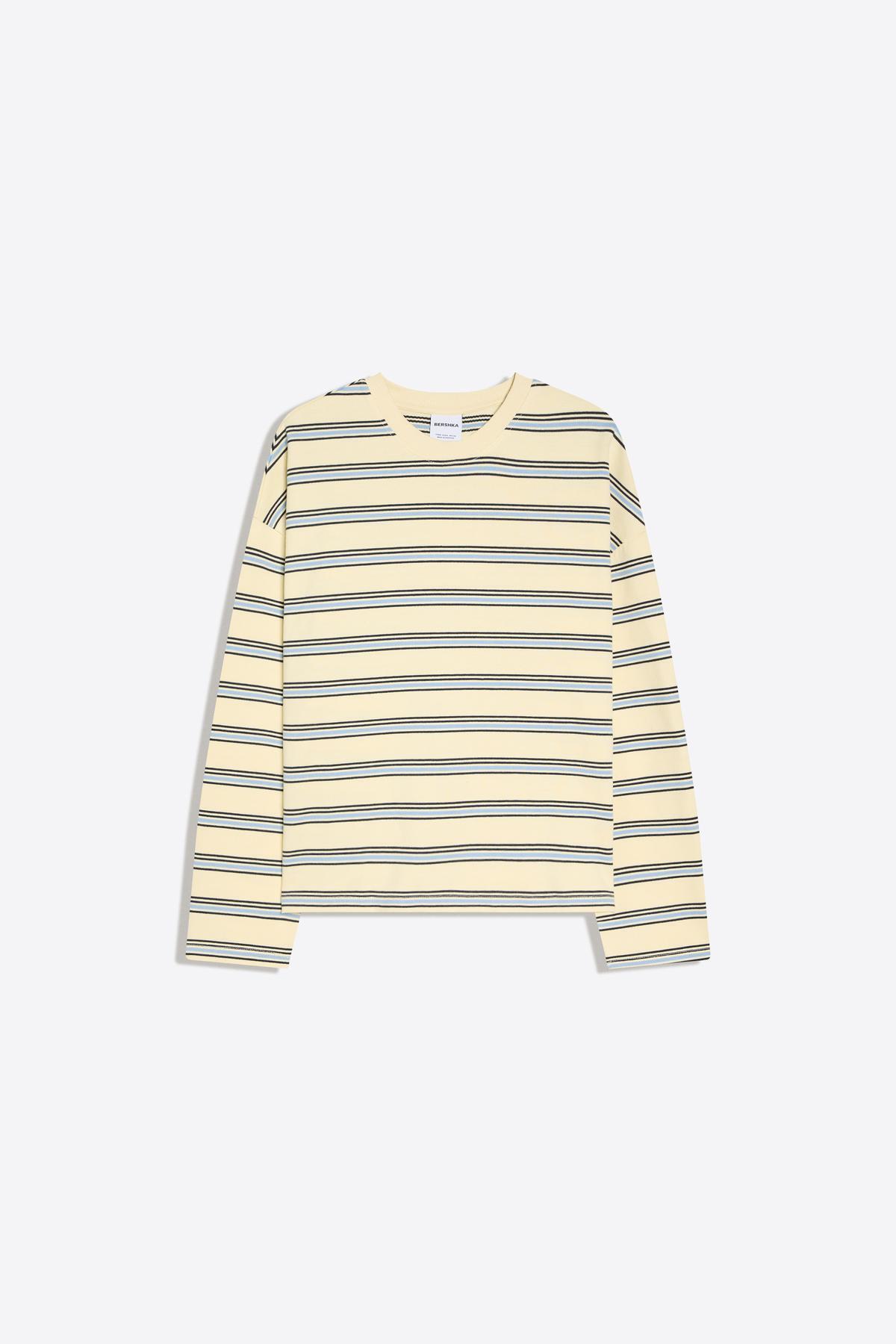 Bershka  Çizgili bisiklet yaka kazak - Görsel 5