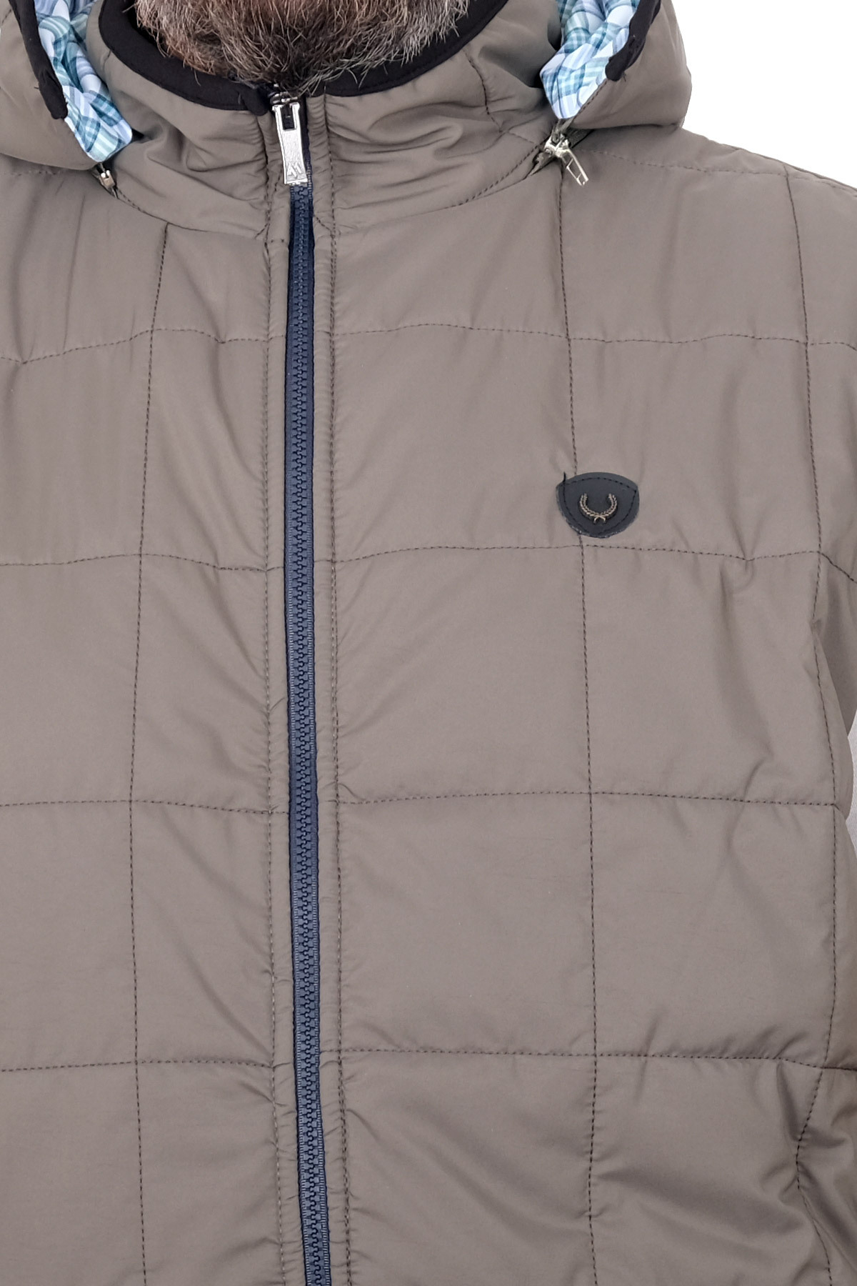 ModeXL Mode XL Büyük Beden Erkek Kapitone Yelek U25718 haki görsel 5