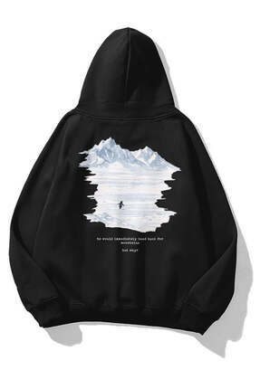 Trendiz Unisex Lone Penguin Sweatshirt Siyah