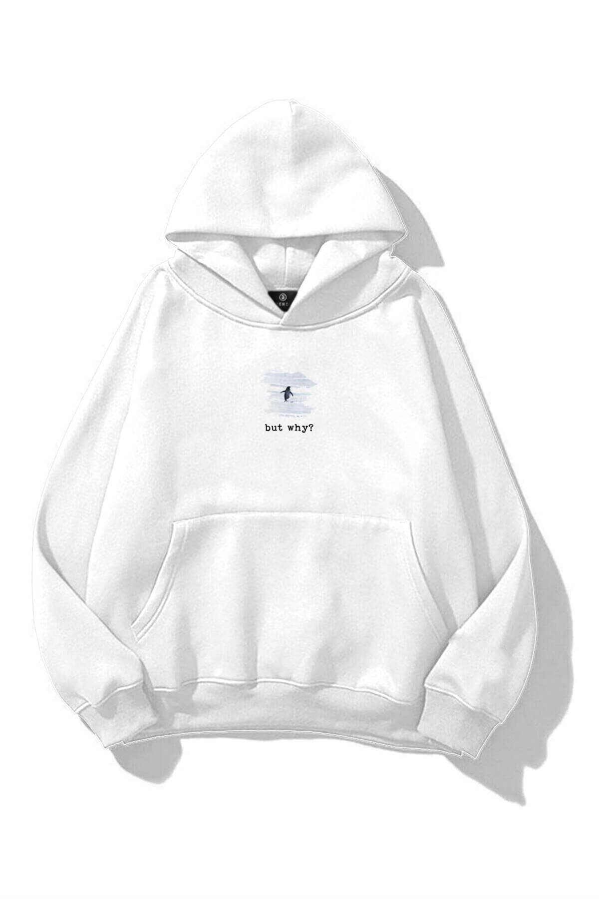 Co Trendiz Unisex Lone Penguin Sweatshirt Beyaz görsel 2