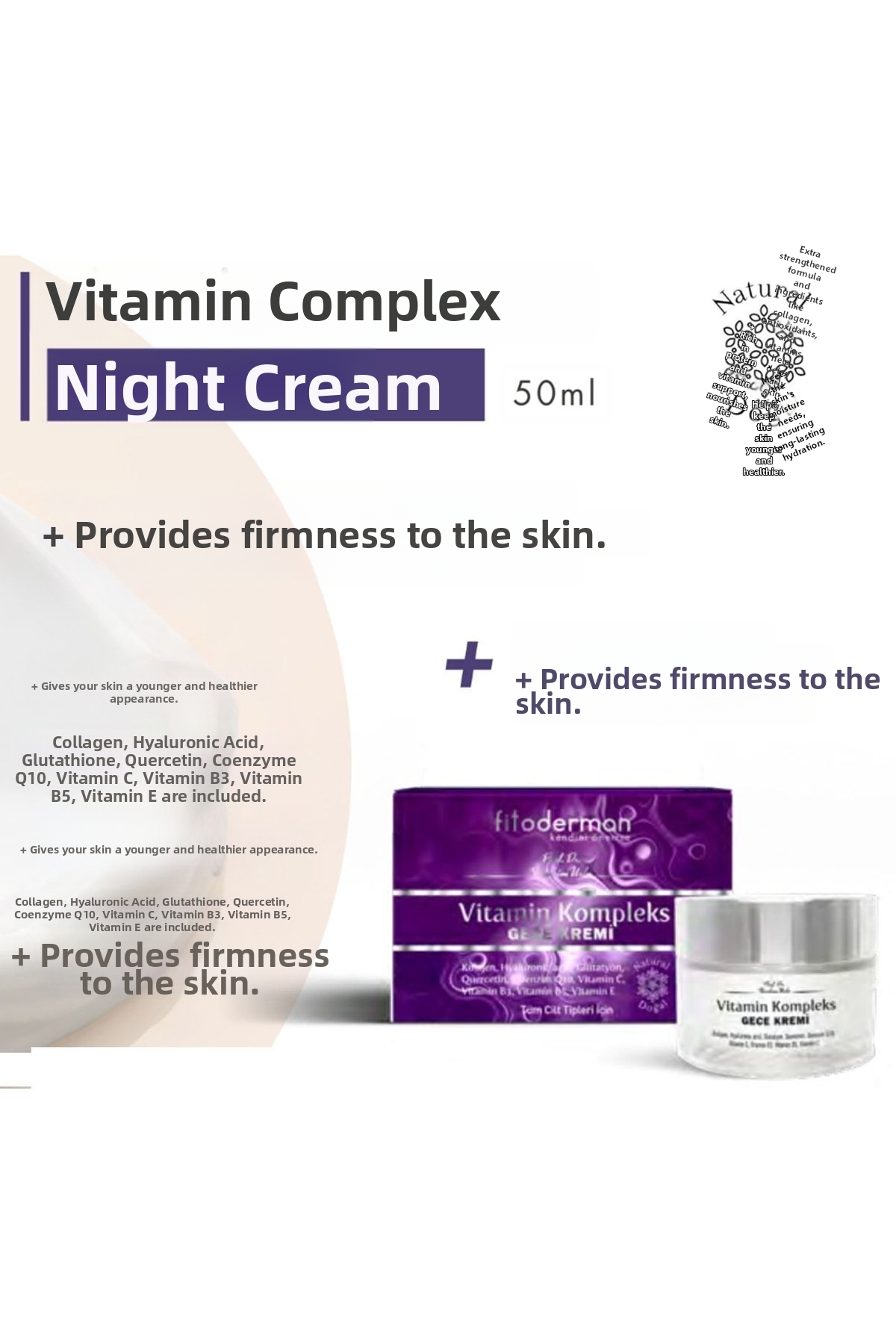Fitoderman Collagen Hyaluronic Acid Glutathione Quercetin Qoenzyme Complex  Night Cream- Trendyol