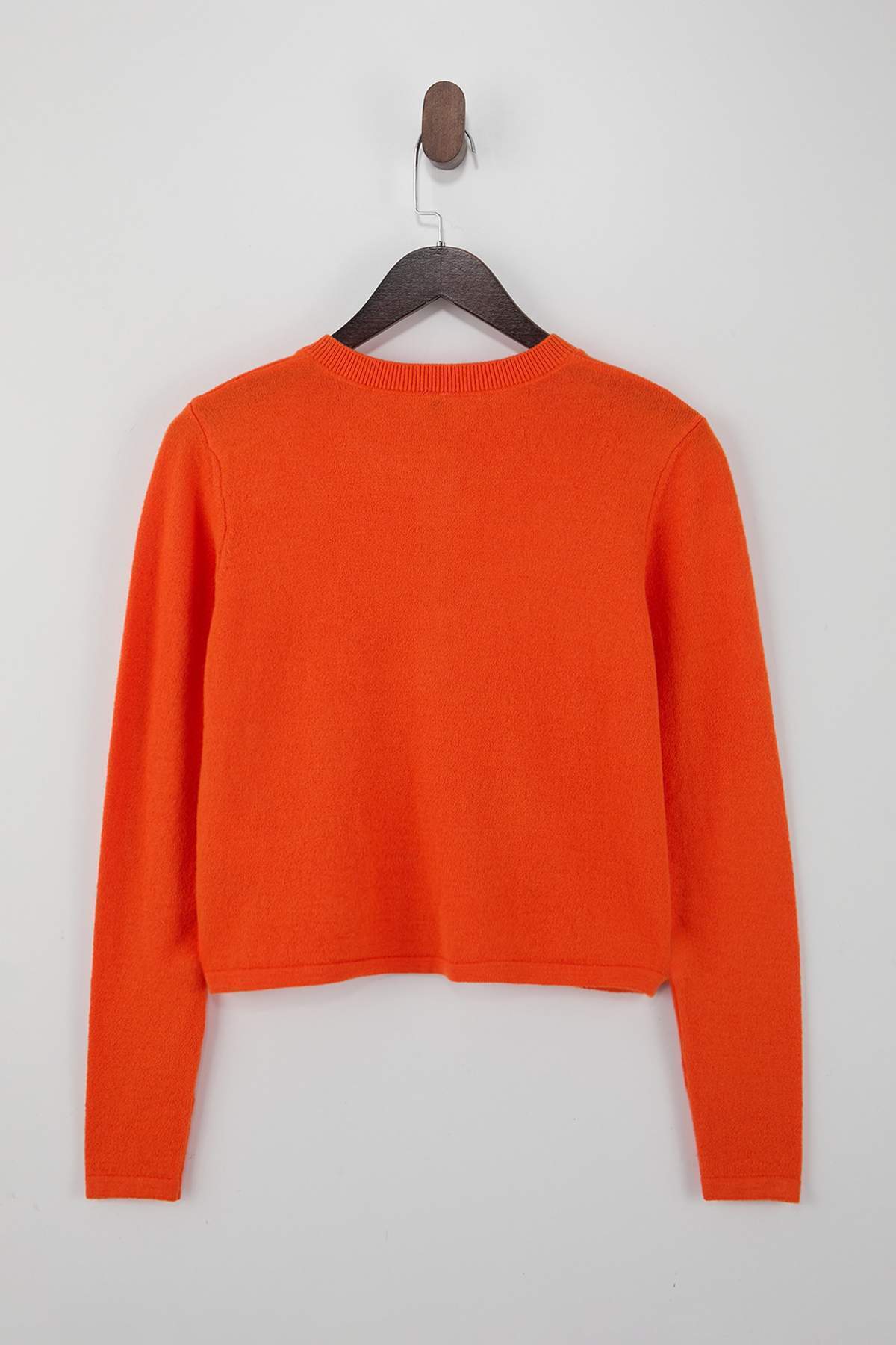 Trendyolmilla  Wardrobe Essentials Turuncu Yünlü Ceket Görünümlü Triko Hırka TWOAW25HI00049 - Görsel 6